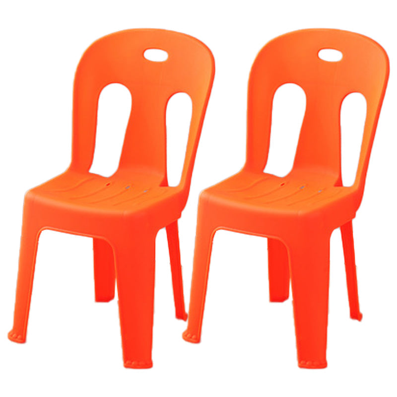 Modern Dining Slat Back Chair Plastic Dining Armless Side Chairs Orange 2 Piece Set Clearhalo ' kitchen&dining_furn' 'Dining Chairs' 'Dining Tables & Seating' 'dining_chair' 'furn' 'furn_dining_chair' 'Furniture' 'furniture_dining_chair' 'Kitchen & Dining Furniture' 'kitchen' 4538540