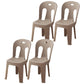 Modern Dining Slat Back Chair Plastic Dining Armless Side Chairs Coffee 4 Piece Set Clearhalo ' kitchen&dining_furn' 'Dining Chairs' 'Dining Tables & Seating' 'dining_chair' 'furn' 'furn_dining_chair' 'Furniture' 'furniture_dining_chair' 'Kitchen & Dining Furniture' 'kitchen' 4538544