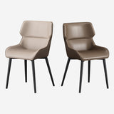 Modern Dining Arm Chairs Matte Finish Leather Curved Parsons Chair Clearhalo ' kitchen&dining_furn' 'Dining Chairs' 'Dining Tables & Seating' 'dining_chair' 'furn' 'furn_dining_chair' 'Furniture' 'furniture_dining_chair' 'Kitchen & Dining Furniture' 'kitchen' 4538556