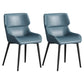 Modern Dining Arm Chairs Matte Finish Leather Curved Parsons Chair Blue 2 Piece Set Clearhalo ' kitchen&dining_furn' 'Dining Chairs' 'Dining Tables & Seating' 'dining_chair' 'furn' 'furn_dining_chair' 'Furniture' 'furniture_dining_chair' 'Kitchen & Dining Furniture' 'kitchen' 4538557