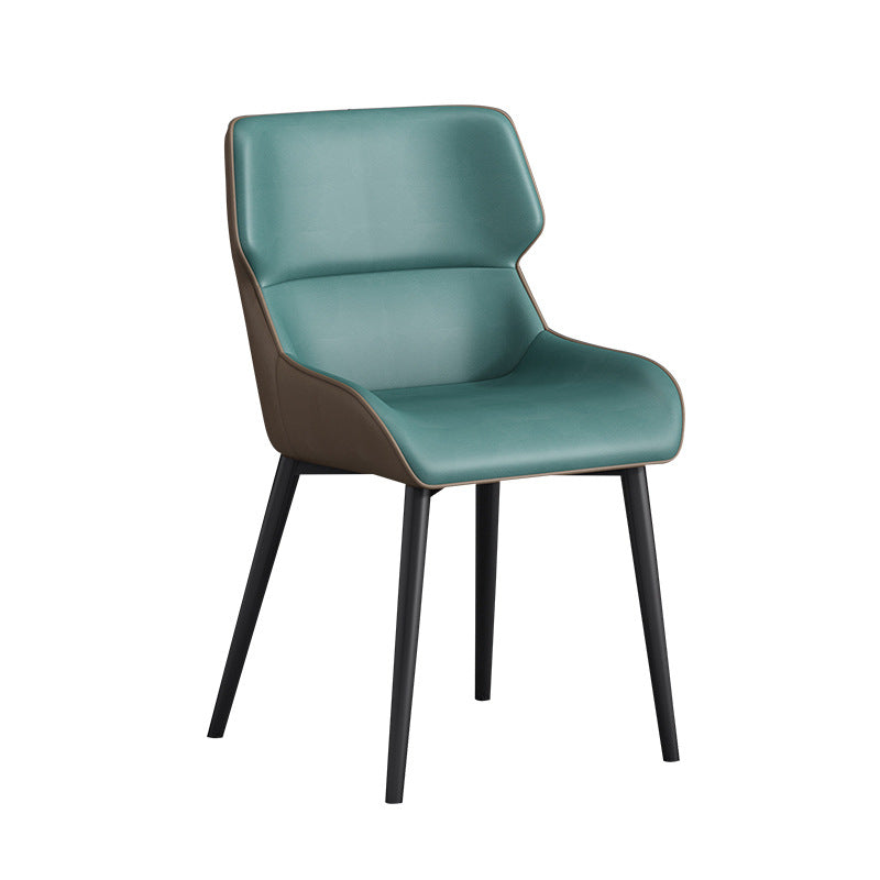Modern Dining Arm Chairs Matte Finish Leather Curved Parsons Chair Green 1 Piece Clearhalo ' kitchen&dining_furn' 'Dining Chairs' 'Dining Tables & Seating' 'dining_chair' 'furn' 'furn_dining_chair' 'Furniture' 'furniture_dining_chair' 'Kitchen & Dining Furniture' 'kitchen' 4538561