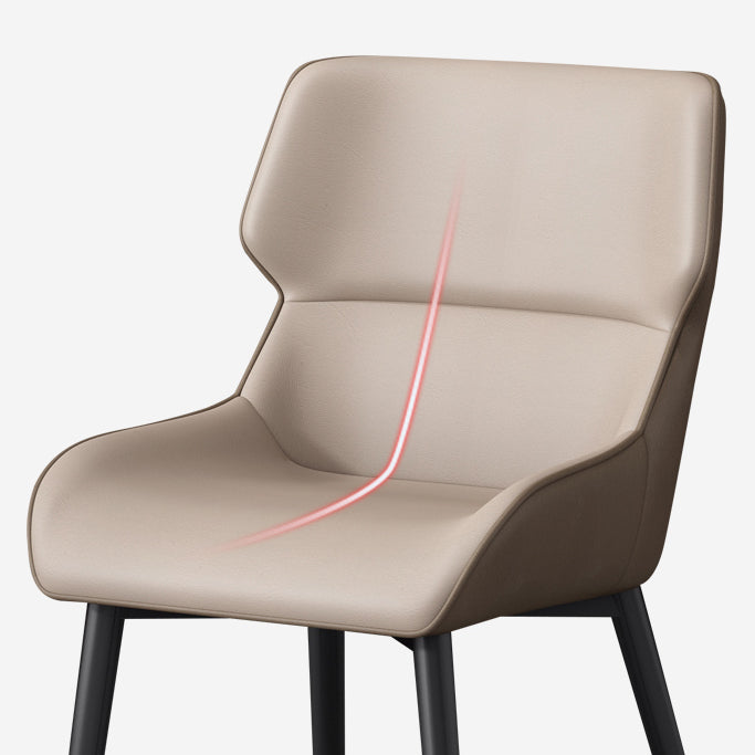 Modern Dining Arm Chairs Matte Finish Leather Curved Parsons Chair Clearhalo ' kitchen&dining_furn' 'Dining Chairs' 'Dining Tables & Seating' 'dining_chair' 'furn' 'furn_dining_chair' 'Furniture' 'furniture_dining_chair' 'Kitchen & Dining Furniture' 'kitchen' 4538562