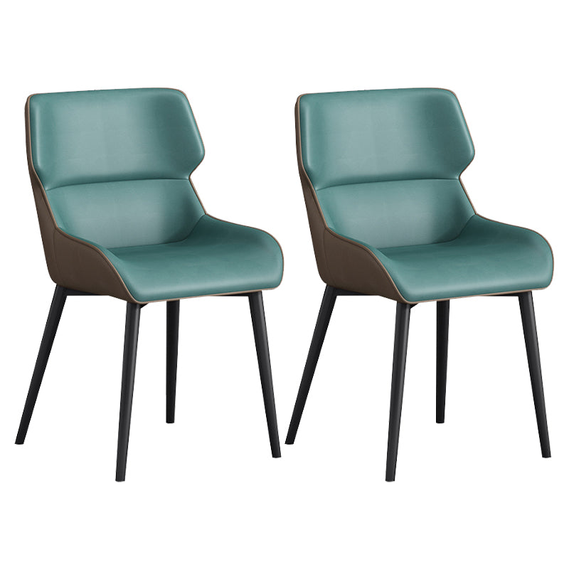 Modern Dining Arm Chairs Matte Finish Leather Curved Parsons Chair Green 2 Piece Set Clearhalo ' kitchen&dining_furn' 'Dining Chairs' 'Dining Tables & Seating' 'dining_chair' 'furn' 'furn_dining_chair' 'Furniture' 'furniture_dining_chair' 'Kitchen & Dining Furniture' 'kitchen' 4538563