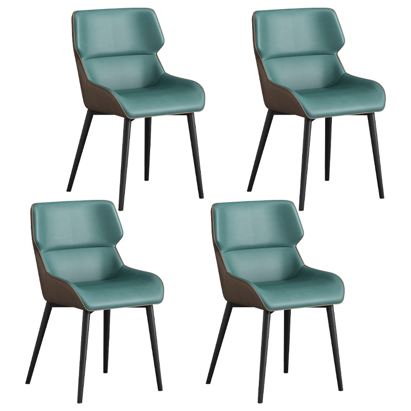Modern Dining Arm Chairs Matte Finish Leather Curved Parsons Chair Green 4 Piece Set Clearhalo ' kitchen&dining_furn' 'Dining Chairs' 'Dining Tables & Seating' 'dining_chair' 'furn' 'furn_dining_chair' 'Furniture' 'furniture_dining_chair' 'Kitchen & Dining Furniture' 'kitchen' 4538565