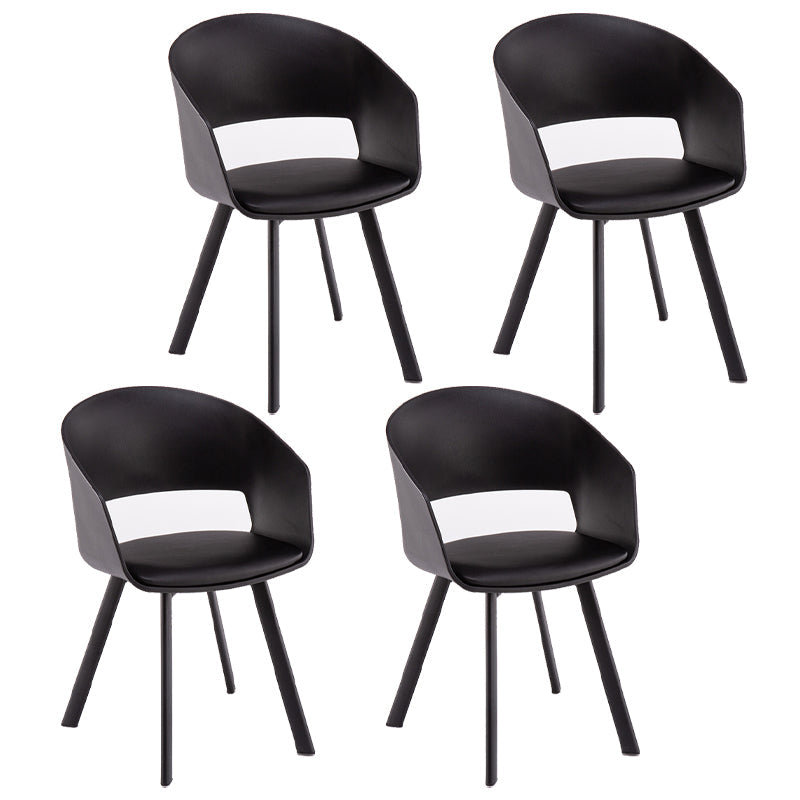 Metal Industrial Kitchen Dining Room Chair Open Back Armchair Black 4 Piece Set Clearhalo ' kitchen&dining_furn' 'Dining Chairs' 'Dining Tables & Seating' 'dining_chair' 'furn' 'furn_dining_chair' 'Furniture' 'furniture_dining_chair' 'Kitchen & Dining Furniture' 'kitchen' 4538578