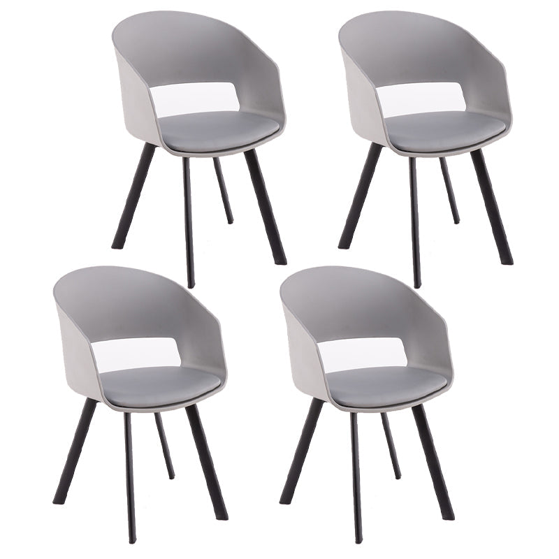 Metal Industrial Kitchen Dining Room Chair Open Back Armchair Grey 4 Piece Set Clearhalo ' kitchen&dining_furn' 'Dining Chairs' 'Dining Tables & Seating' 'dining_chair' 'furn' 'furn_dining_chair' 'Furniture' 'furniture_dining_chair' 'Kitchen & Dining Furniture' 'kitchen' 4538584