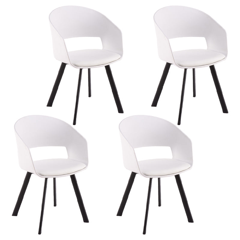 Metal Industrial Kitchen Dining Room Chair Open Back Armchair White 4 Piece Set Clearhalo ' kitchen&dining_furn' 'Dining Chairs' 'Dining Tables & Seating' 'dining_chair' 'furn' 'furn_dining_chair' 'Furniture' 'furniture_dining_chair' 'Kitchen & Dining Furniture' 'kitchen' 4538589