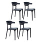 Contemporary Plastic Home Arm Chair Open Back Matte Finish Dining Chair Black 4 Piece Set Clearhalo ' kitchen&dining_furn' 'Dining Chairs' 'Dining Tables & Seating' 'dining_chair' 'furn' 'furn_dining_chair' 'Furniture' 'furniture_dining_chair' 'Kitchen & Dining Furniture' 'kitchen' 4538595