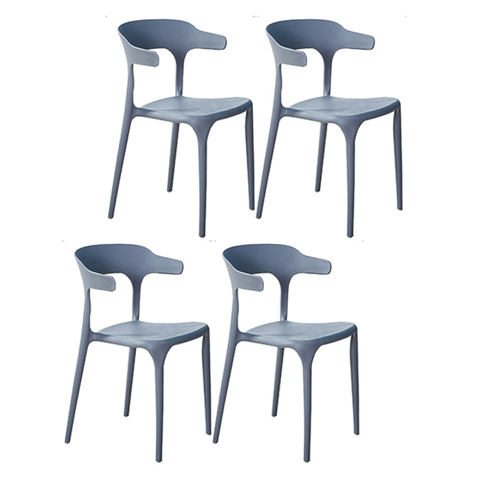 Contemporary Plastic Home Arm Chair Open Back Matte Finish Dining Chair Grey 4 Piece Set Clearhalo ' kitchen&dining_furn' 'Dining Chairs' 'Dining Tables & Seating' 'dining_chair' 'furn' 'furn_dining_chair' 'Furniture' 'furniture_dining_chair' 'Kitchen & Dining Furniture' 'kitchen' 4538596