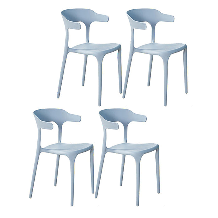 Contemporary Plastic Home Arm Chair Open Back Matte Finish Dining Chair Light Gray 4 Piece Set Clearhalo ' kitchen&dining_furn' 'Dining Chairs' 'Dining Tables & Seating' 'dining_chair' 'furn' 'furn_dining_chair' 'Furniture' 'furniture_dining_chair' 'Kitchen & Dining Furniture' 'kitchen' 4538598