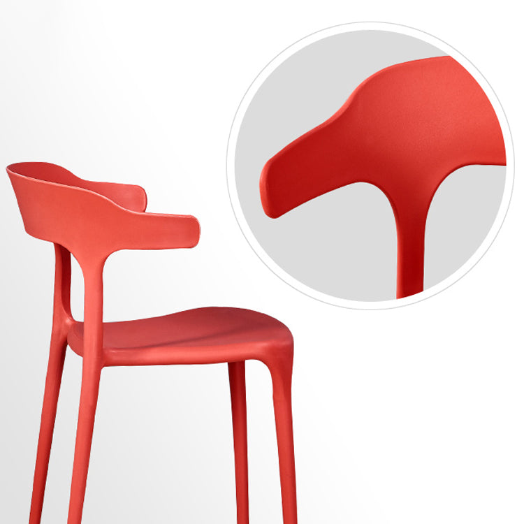 Contemporary Plastic Home Arm Chair Open Back Matte Finish Dining Chair Clearhalo ' kitchen&dining_furn' 'Dining Chairs' 'Dining Tables & Seating' 'dining_chair' 'furn' 'furn_dining_chair' 'Furniture' 'furniture_dining_chair' 'Kitchen & Dining Furniture' 'kitchen' 4538605