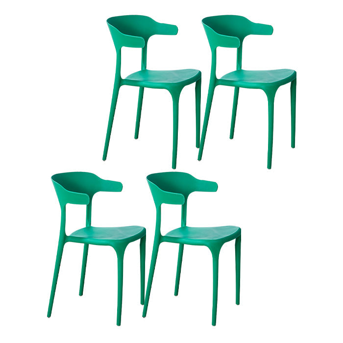 Contemporary Plastic Home Arm Chair Open Back Matte Finish Dining Chair Green 4 Piece Set Clearhalo ' kitchen&dining_furn' 'Dining Chairs' 'Dining Tables & Seating' 'dining_chair' 'furn' 'furn_dining_chair' 'Furniture' 'furniture_dining_chair' 'Kitchen & Dining Furniture' 'kitchen' 4538608
