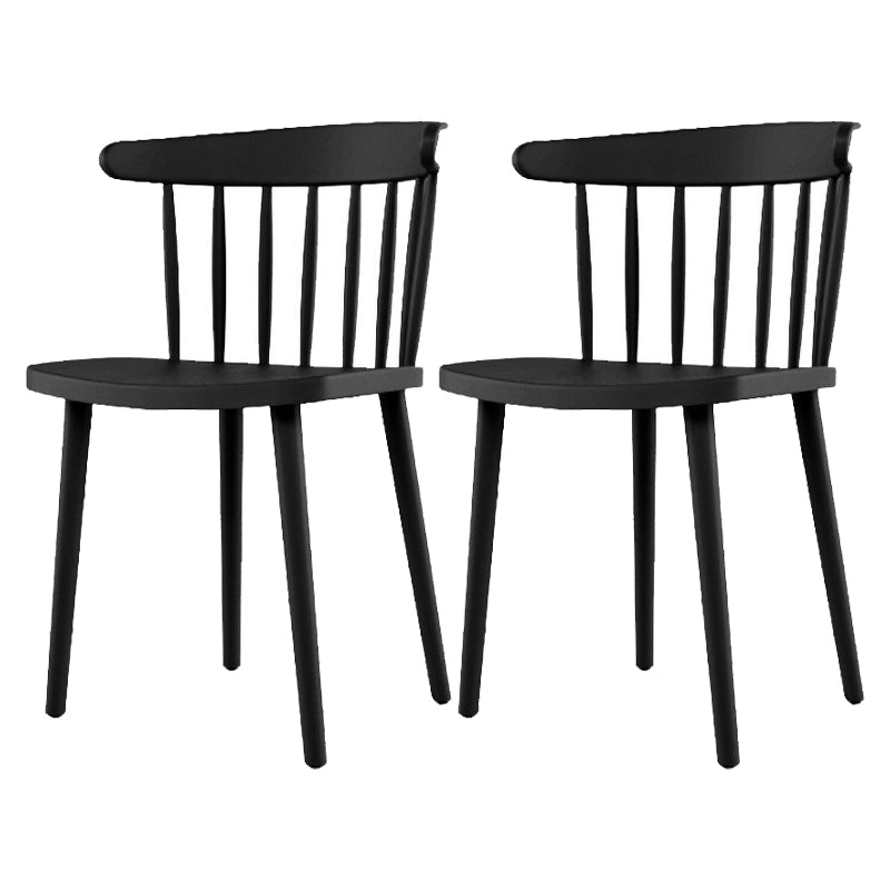 Plastic Scandinavian Kitchen Dining Room Side Chair Windsor Back Chair Black 2 Piece Set Clearhalo ' kitchen&dining_furn' 'Dining Chairs' 'Dining Tables & Seating' 'dining_chair' 'furn' 'furn_dining_chair' 'Furniture' 'furniture_dining_chair' 'Kitchen & Dining Furniture' 'kitchen' 4538616