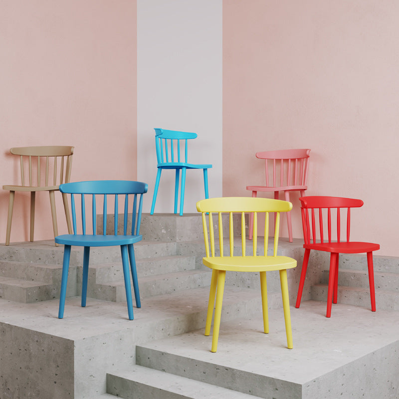 Plastic Scandinavian Kitchen Dining Room Side Chair Windsor Back Chair Clearhalo ' kitchen&dining_furn' 'Dining Chairs' 'Dining Tables & Seating' 'dining_chair' 'furn' 'furn_dining_chair' 'Furniture' 'furniture_dining_chair' 'Kitchen & Dining Furniture' 'kitchen' 4538617