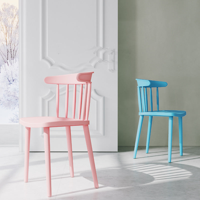 Plastic Scandinavian Kitchen Dining Room Side Chair Windsor Back Chair Clearhalo ' kitchen&dining_furn' 'Dining Chairs' 'Dining Tables & Seating' 'dining_chair' 'furn' 'furn_dining_chair' 'Furniture' 'furniture_dining_chair' 'Kitchen & Dining Furniture' 'kitchen' 4538619