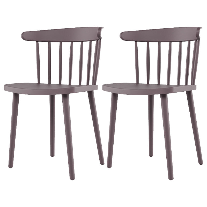 Plastic Scandinavian Kitchen Dining Room Side Chair Windsor Back Chair Grey 2 Piece Set Clearhalo ' kitchen&dining_furn' 'Dining Chairs' 'Dining Tables & Seating' 'dining_chair' 'furn' 'furn_dining_chair' 'Furniture' 'furniture_dining_chair' 'Kitchen & Dining Furniture' 'kitchen' 4538622
