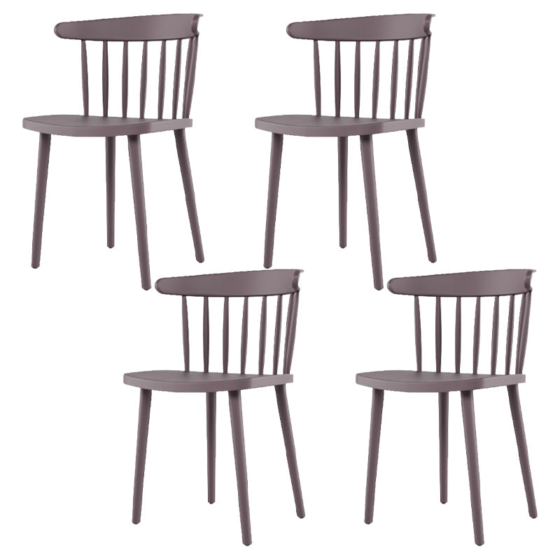 Plastic Scandinavian Kitchen Dining Room Side Chair Windsor Back Chair Grey 4 Piece Set Clearhalo ' kitchen&dining_furn' 'Dining Chairs' 'Dining Tables & Seating' 'dining_chair' 'furn' 'furn_dining_chair' 'Furniture' 'furniture_dining_chair' 'Kitchen & Dining Furniture' 'kitchen' 4538623