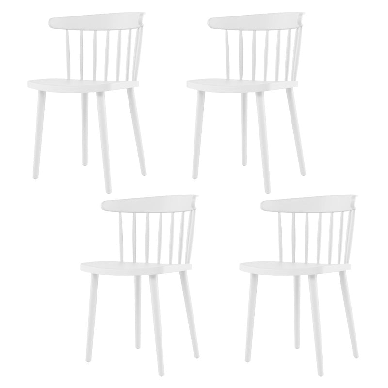 Plastic Scandinavian Kitchen Dining Room Side Chair Windsor Back Chair White 4 Piece Set Clearhalo ' kitchen&dining_furn' 'Dining Chairs' 'Dining Tables & Seating' 'dining_chair' 'furn' 'furn_dining_chair' 'Furniture' 'furniture_dining_chair' 'Kitchen & Dining Furniture' 'kitchen' 4538629