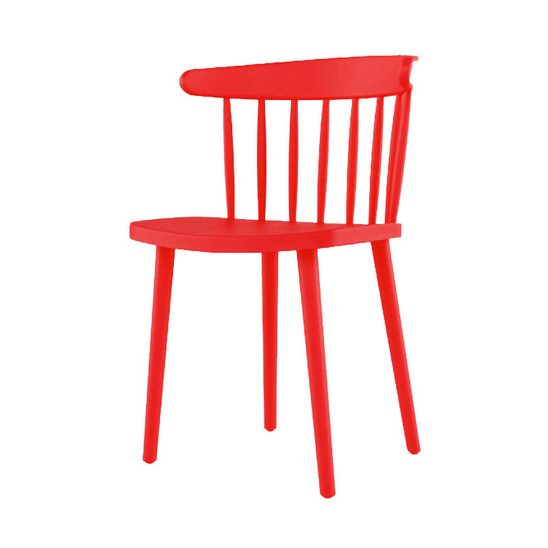 Plastic Scandinavian Kitchen Dining Room Side Chair Windsor Back Chair Red 1 Piece Clearhalo ' kitchen&dining_furn' 'Dining Chairs' 'Dining Tables & Seating' 'dining_chair' 'furn' 'furn_dining_chair' 'Furniture' 'furniture_dining_chair' 'Kitchen & Dining Furniture' 'kitchen' 4538631