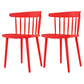 Plastic Scandinavian Kitchen Dining Room Side Chair Windsor Back Chair Red 2 Piece Set Clearhalo ' kitchen&dining_furn' 'Dining Chairs' 'Dining Tables & Seating' 'dining_chair' 'furn' 'furn_dining_chair' 'Furniture' 'furniture_dining_chair' 'Kitchen & Dining Furniture' 'kitchen' 4538634
