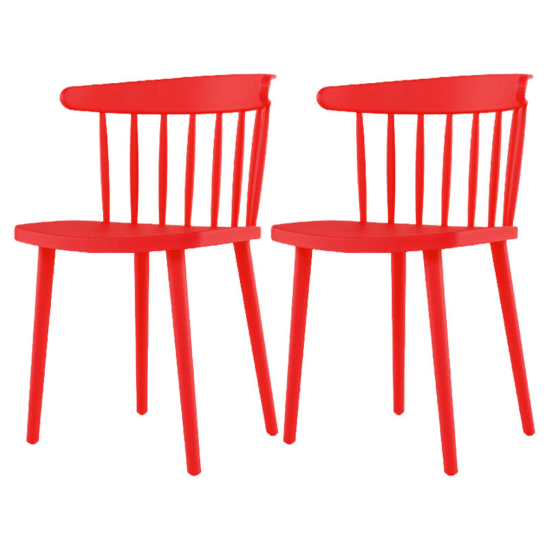 Plastic Scandinavian Kitchen Dining Room Side Chair Windsor Back Chair Red 2 Piece Set Clearhalo ' kitchen&dining_furn' 'Dining Chairs' 'Dining Tables & Seating' 'dining_chair' 'furn' 'furn_dining_chair' 'Furniture' 'furniture_dining_chair' 'Kitchen & Dining Furniture' 'kitchen' 4538634