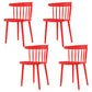Plastic Scandinavian Kitchen Dining Room Side Chair Windsor Back Chair Red 4 Piece Set Clearhalo ' kitchen&dining_furn' 'Dining Chairs' 'Dining Tables & Seating' 'dining_chair' 'furn' 'furn_dining_chair' 'Furniture' 'furniture_dining_chair' 'Kitchen & Dining Furniture' 'kitchen' 4538635