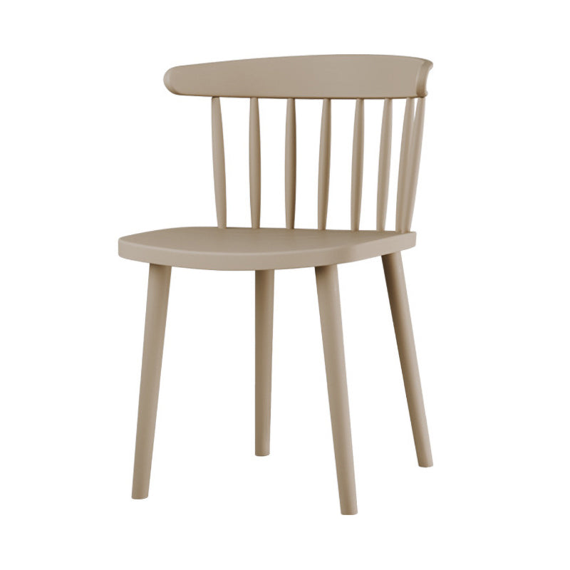 Plastic Scandinavian Kitchen Dining Room Side Chair Windsor Back Chair Khaki 1 Piece Clearhalo ' kitchen&dining_furn' 'Dining Chairs' 'Dining Tables & Seating' 'dining_chair' 'furn' 'furn_dining_chair' 'Furniture' 'furniture_dining_chair' 'Kitchen & Dining Furniture' 'kitchen' 4538646