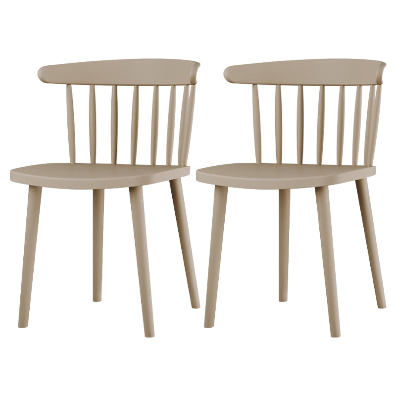 Plastic Scandinavian Kitchen Dining Room Side Chair Windsor Back Chair Khaki 2 Piece Set Clearhalo ' kitchen&dining_furn' 'Dining Chairs' 'Dining Tables & Seating' 'dining_chair' 'furn' 'furn_dining_chair' 'Furniture' 'furniture_dining_chair' 'Kitchen & Dining Furniture' 'kitchen' 4538647