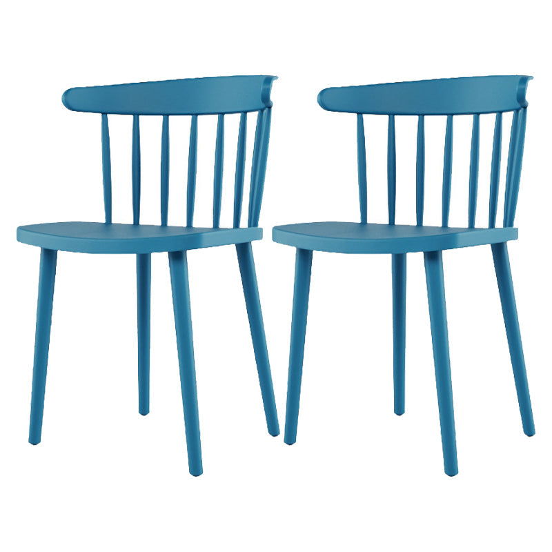 Plastic Scandinavian Kitchen Dining Room Side Chair Windsor Back Chair Dark Blue 2 Piece Set Clearhalo ' kitchen&dining_furn' 'Dining Chairs' 'Dining Tables & Seating' 'dining_chair' 'furn' 'furn_dining_chair' 'Furniture' 'furniture_dining_chair' 'Kitchen & Dining Furniture' 'kitchen' 4538650