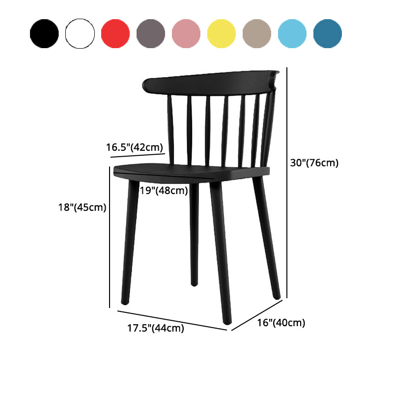 Plastic Scandinavian Kitchen Dining Room Side Chair Windsor Back Chair Clearhalo ' kitchen&dining_furn' 'Dining Chairs' 'Dining Tables & Seating' 'dining_chair' 'furn' 'furn_dining_chair' 'Furniture' 'furniture_dining_chair' 'Kitchen & Dining Furniture' 'kitchen' 4538652