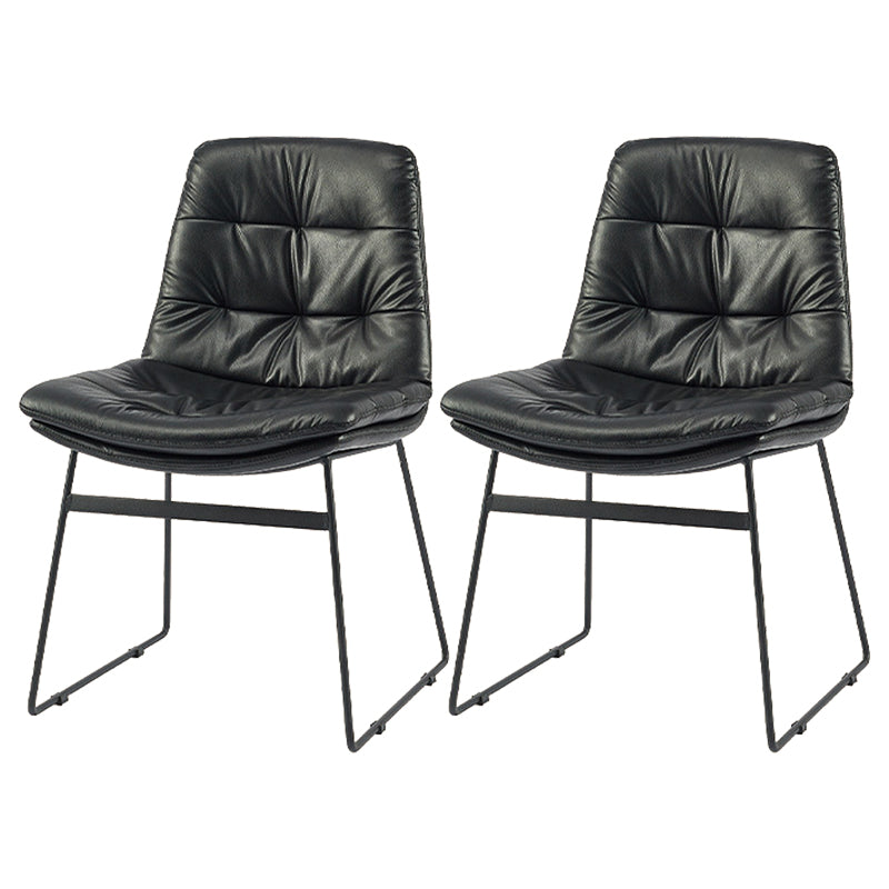 Contemporary Dining and Accent Chairs Matte Finish Parsons Side Chair Black Set of 2 Clearhalo ' kitchen&dining_furn' 'Dining Chairs' 'Dining Tables & Seating' 'dining_chair' 'Furniture' 'furniture_dining_chair' 'Kitchen & Dining Furniture' 'kitchen' 4538654