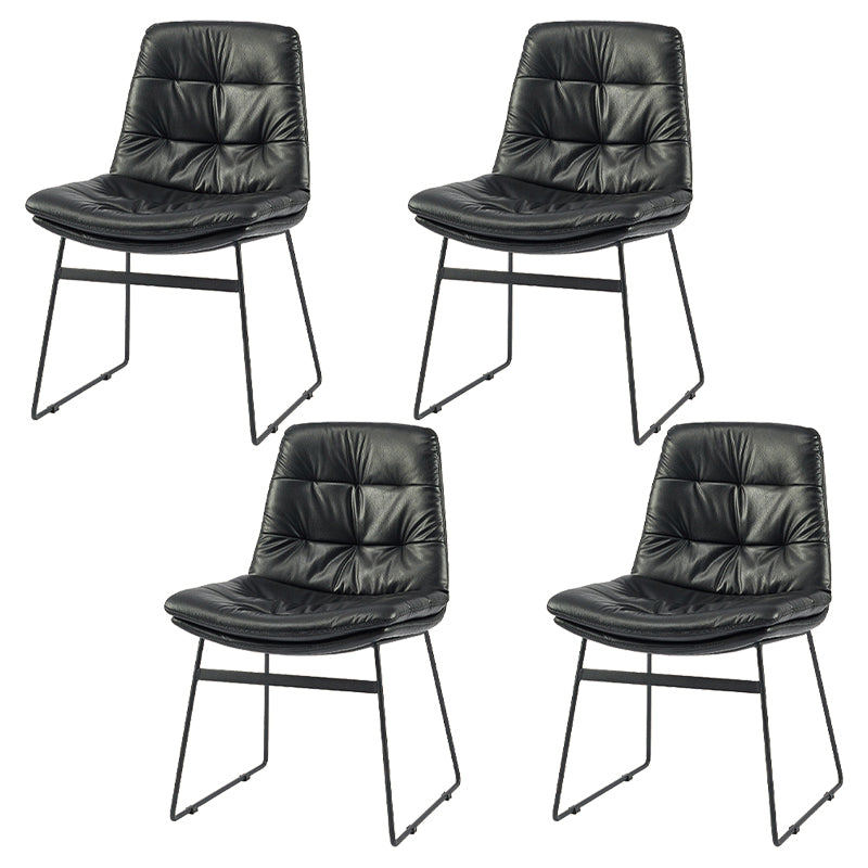 Contemporary Dining and Accent Chairs Matte Finish Parsons Side Chair Black Set of 4 Clearhalo ' kitchen&dining_furn' 'Dining Chairs' 'Dining Tables & Seating' 'dining_chair' 'Furniture' 'furniture_dining_chair' 'Kitchen & Dining Furniture' 'kitchen' 4538655