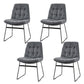 Contemporary Dining and Accent Chairs Matte Finish Parsons Side Chair Dark Gray Set of 4 Clearhalo ' kitchen&dining_furn' 'Dining Chairs' 'Dining Tables & Seating' 'dining_chair' 'Furniture' 'furniture_dining_chair' 'Kitchen & Dining Furniture' 'kitchen' 4538662
