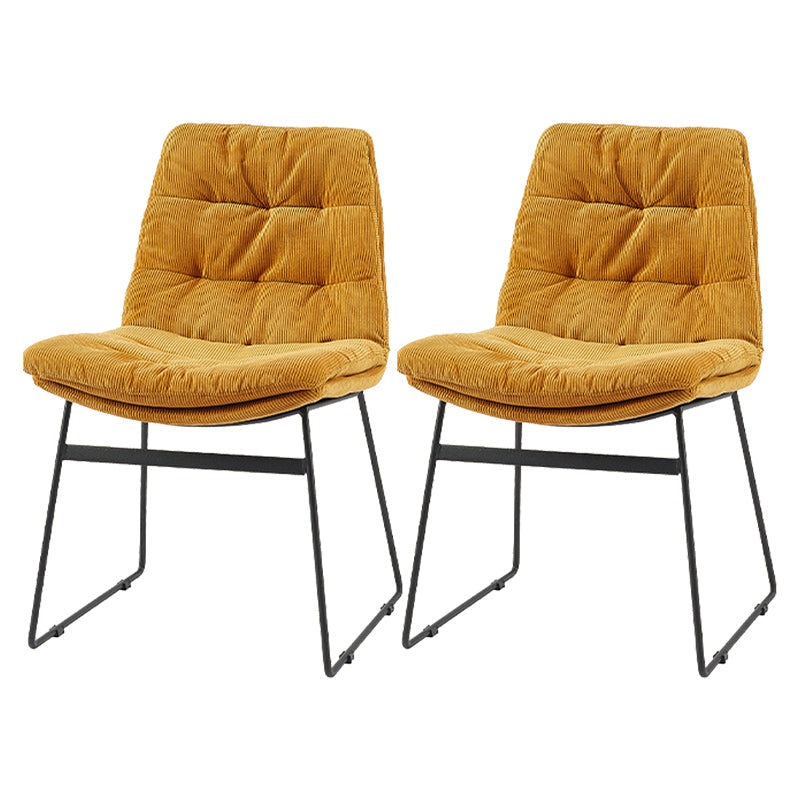 Contemporary Dining and Accent Chairs Matte Finish Parsons Side Chair Yellow Set of 2 Clearhalo ' kitchen&dining_furn' 'Dining Chairs' 'Dining Tables & Seating' 'dining_chair' 'Furniture' 'furniture_dining_chair' 'Kitchen & Dining Furniture' 'kitchen' 4538671
