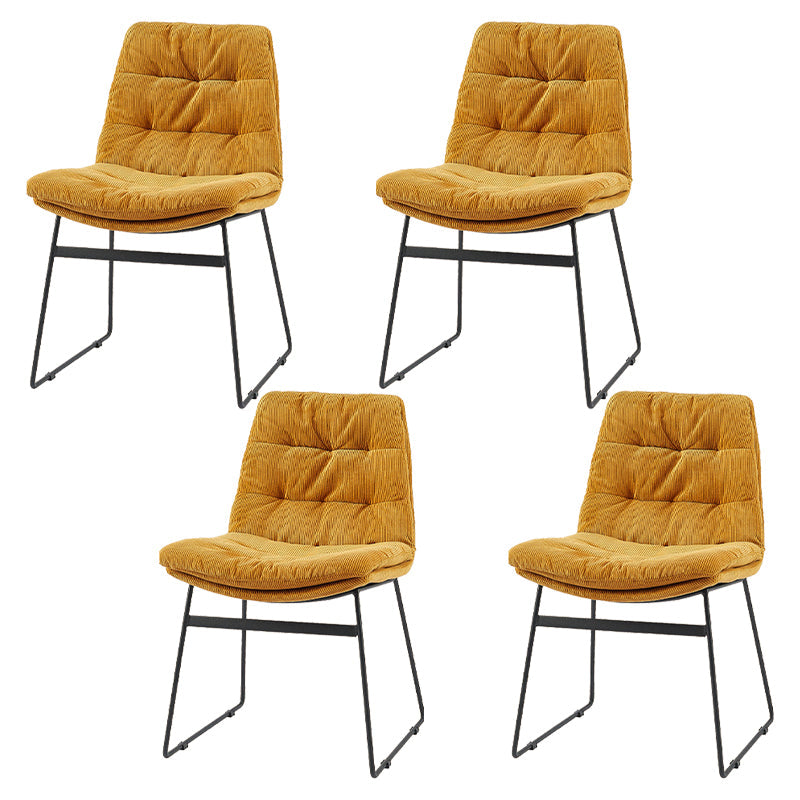 Contemporary Dining and Accent Chairs Matte Finish Parsons Side Chair Yellow Set of 4 Clearhalo ' kitchen&dining_furn' 'Dining Chairs' 'Dining Tables & Seating' 'dining_chair' 'Furniture' 'furniture_dining_chair' 'Kitchen & Dining Furniture' 'kitchen' 4538673