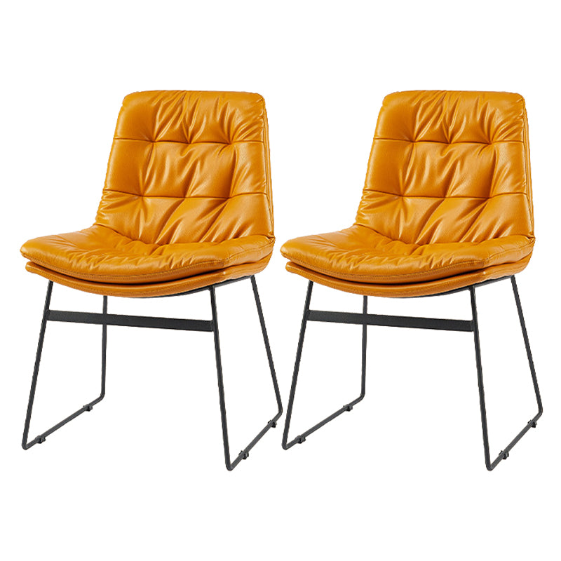 Contemporary Dining and Accent Chairs Matte Finish Parsons Side Chair Orange Set of 2 Clearhalo ' kitchen&dining_furn' 'Dining Chairs' 'Dining Tables & Seating' 'dining_chair' 'Furniture' 'furniture_dining_chair' 'Kitchen & Dining Furniture' 'kitchen' 4538676