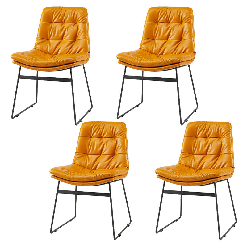 Contemporary Dining and Accent Chairs Matte Finish Parsons Side Chair Orange Set of 4 Clearhalo ' kitchen&dining_furn' 'Dining Chairs' 'Dining Tables & Seating' 'dining_chair' 'Furniture' 'furniture_dining_chair' 'Kitchen & Dining Furniture' 'kitchen' 4538677