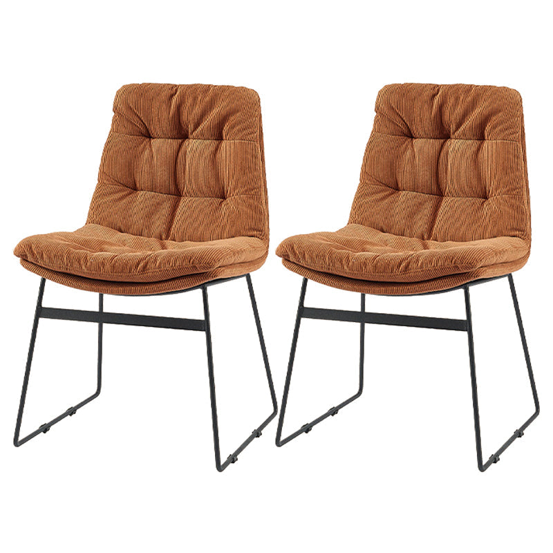 Contemporary Dining and Accent Chairs Matte Finish Parsons Side Chair Brown Set of 2 Clearhalo ' kitchen&dining_furn' 'Dining Chairs' 'Dining Tables & Seating' 'dining_chair' 'Furniture' 'furniture_dining_chair' 'Kitchen & Dining Furniture' 'kitchen' 4538679