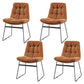 Contemporary Dining and Accent Chairs Matte Finish Parsons Side Chair Brown Set of 4 Clearhalo ' kitchen&dining_furn' 'Dining Chairs' 'Dining Tables & Seating' 'dining_chair' 'Furniture' 'furniture_dining_chair' 'Kitchen & Dining Furniture' 'kitchen' 4538680