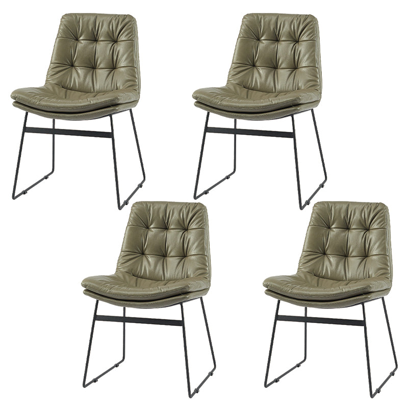 Contemporary Dining and Accent Chairs Matte Finish Parsons Side Chair Gray-Green Set of 4 Clearhalo ' kitchen&dining_furn' 'Dining Chairs' 'Dining Tables & Seating' 'dining_chair' 'Furniture' 'furniture_dining_chair' 'Kitchen & Dining Furniture' 'kitchen' 4538689