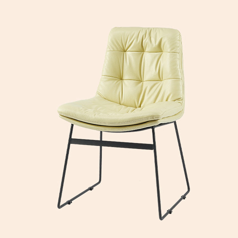 Contemporary Dining and Accent Chairs Matte Finish Parsons Side Chair Off-White 1 Piece Clearhalo ' kitchen&dining_furn' 'Dining Chairs' 'Dining Tables & Seating' 'dining_chair' 'Furniture' 'furniture_dining_chair' 'Kitchen & Dining Furniture' 'kitchen' 4538696