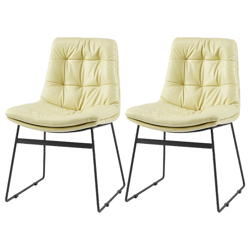 Contemporary Dining and Accent Chairs Matte Finish Parsons Side Chair Off-White Set of 2 Clearhalo ' kitchen&dining_furn' 'Dining Chairs' 'Dining Tables & Seating' 'dining_chair' 'Furniture' 'furniture_dining_chair' 'Kitchen & Dining Furniture' 'kitchen' 4538697