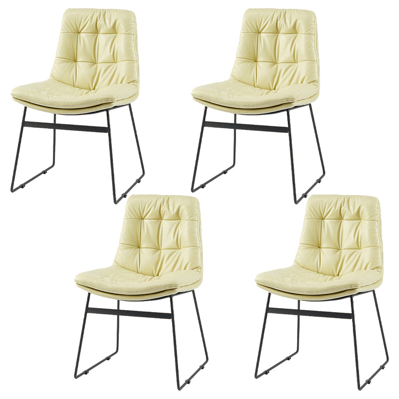 Contemporary Dining and Accent Chairs Matte Finish Parsons Side Chair Off-White Set of 4 Clearhalo ' kitchen&dining_furn' 'Dining Chairs' 'Dining Tables & Seating' 'dining_chair' 'Furniture' 'furniture_dining_chair' 'Kitchen & Dining Furniture' 'kitchen' 4538698