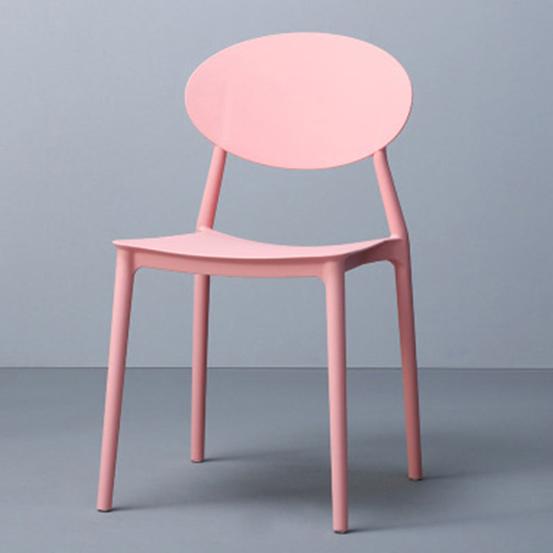 Modern Dining Open Back Chair Dining Armless Side Chairs with Plastic Legs Pink 1 Piece Clearhalo ' kitchen&dining_furn' 'Dining Chairs' 'Dining Tables & Seating' 'dining_chair' 'furn' 'furn_dining_chair' 'Furniture' 'furniture_dining_chair' 'Kitchen & Dining Furniture' 'kitchen' 4538701