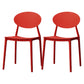 Modern Dining Open Back Chair Dining Armless Side Chairs with Plastic Legs Red 2 Piece Set Clearhalo ' kitchen&dining_furn' 'Dining Chairs' 'Dining Tables & Seating' 'dining_chair' 'furn' 'furn_dining_chair' 'Furniture' 'furniture_dining_chair' 'Kitchen & Dining Furniture' 'kitchen' 4538708