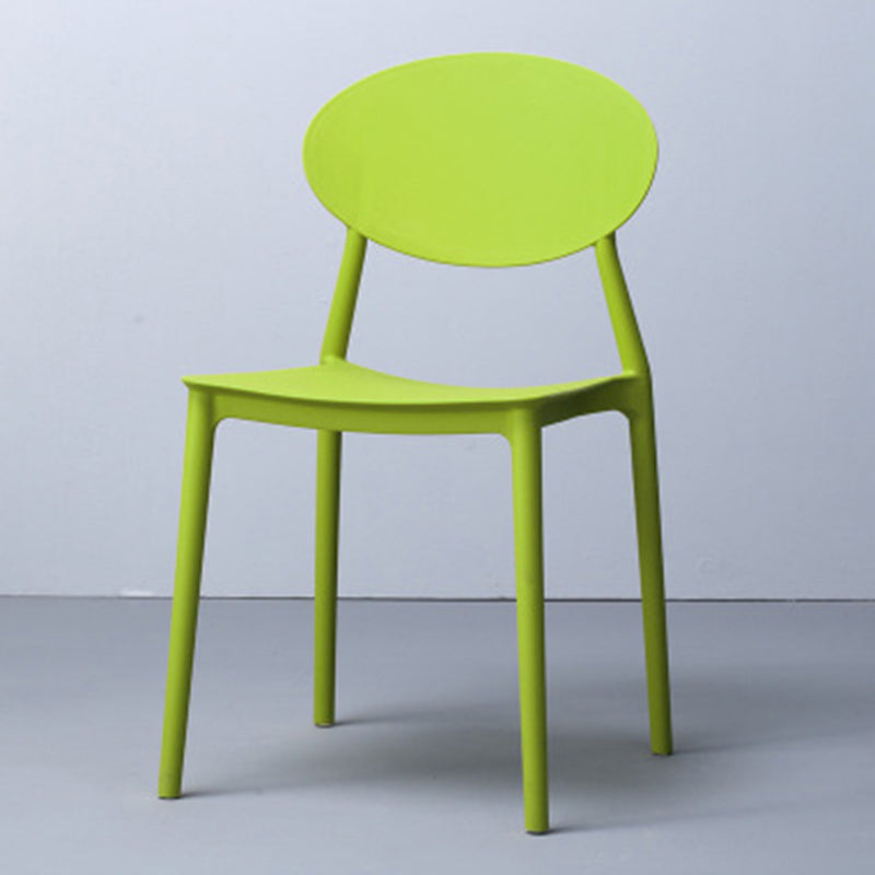 Modern Dining Open Back Chair Dining Armless Side Chairs with Plastic Legs Pea Green 1 Piece Clearhalo ' kitchen&dining_furn' 'Dining Chairs' 'Dining Tables & Seating' 'dining_chair' 'furn' 'furn_dining_chair' 'Furniture' 'furniture_dining_chair' 'Kitchen & Dining Furniture' 'kitchen' 4538721