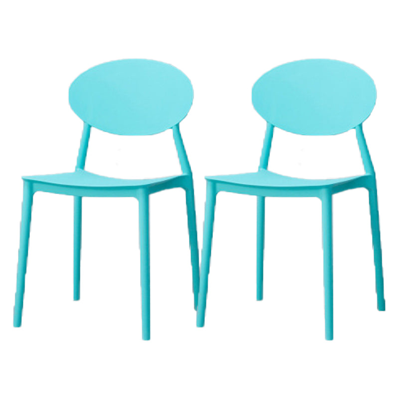 Modern Dining Open Back Chair Dining Armless Side Chairs with Plastic Legs Aqua 2 Piece Set Clearhalo ' kitchen&dining_furn' 'Dining Chairs' 'Dining Tables & Seating' 'dining_chair' 'furn' 'furn_dining_chair' 'Furniture' 'furniture_dining_chair' 'Kitchen & Dining Furniture' 'kitchen' 4538725