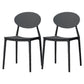 Modern Dining Open Back Chair Dining Armless Side Chairs with Plastic Legs Black 2 Piece Set Clearhalo ' kitchen&dining_furn' 'Dining Chairs' 'Dining Tables & Seating' 'dining_chair' 'furn' 'furn_dining_chair' 'Furniture' 'furniture_dining_chair' 'Kitchen & Dining Furniture' 'kitchen' 4538728