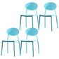Modern Dining Open Back Chair Dining Armless Side Chairs with Plastic Legs Light Blue 4 Piece Set Clearhalo ' kitchen&dining_furn' 'Dining Chairs' 'Dining Tables & Seating' 'dining_chair' 'furn' 'furn_dining_chair' 'Furniture' 'furniture_dining_chair' 'Kitchen & Dining Furniture' 'kitchen' 4538732