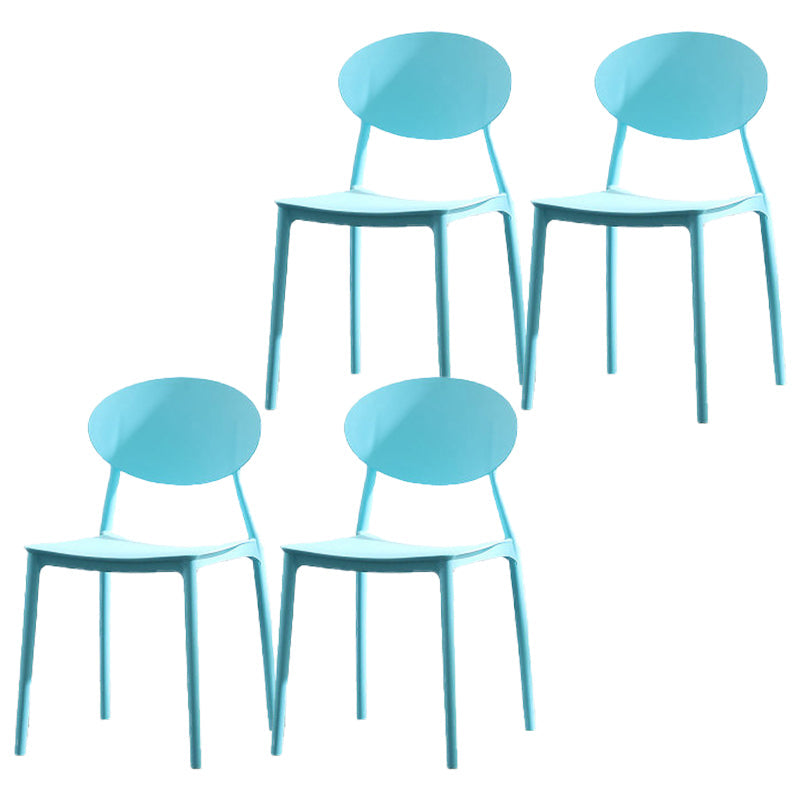 Modern Dining Open Back Chair Dining Armless Side Chairs with Plastic Legs Light Blue 4 Piece Set Clearhalo ' kitchen&dining_furn' 'Dining Chairs' 'Dining Tables & Seating' 'dining_chair' 'furn' 'furn_dining_chair' 'Furniture' 'furniture_dining_chair' 'Kitchen & Dining Furniture' 'kitchen' 4538732
